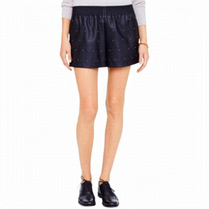 𝅺CLUB Monaco Rebekah Black Faux Leather Gold Studded Shorts Size 2